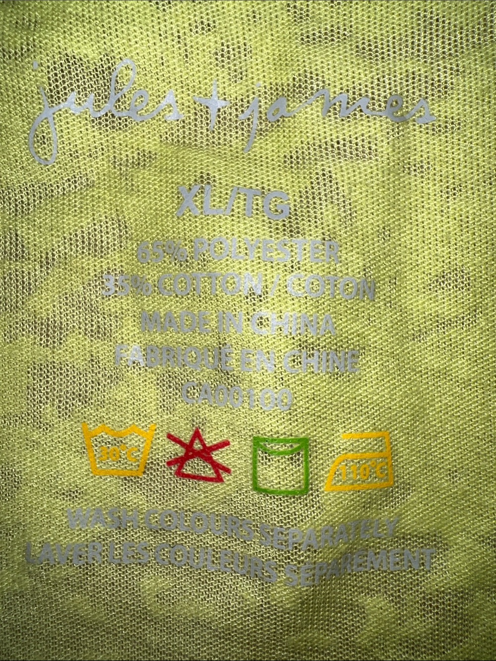 Vintage Jules & James Neon Yellow-Green Scoop Neck Short Sleeve Tee - Picture 2 of 12